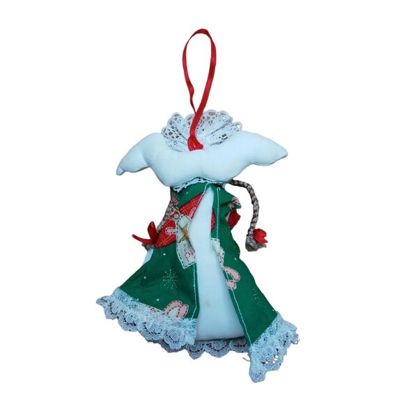 Primitive Religious Angel Christmas Ornament Tree Topper Cloth Doll Faith Decor - Picture 8 of 8